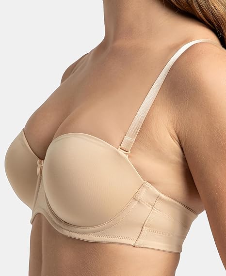 Jockey 1831 Women’s Strapless Underwired Bra – Padded Full Coverage with Multiway Styling